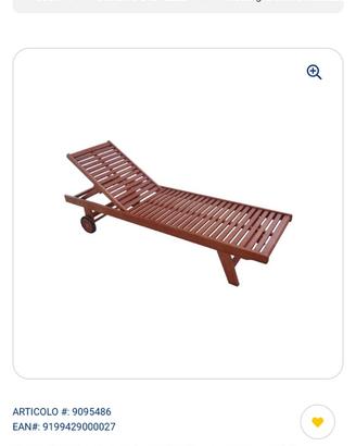Lettino prendisole in legno scatolato