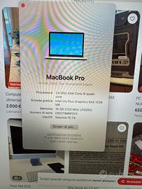 MacBook PRO  13” i5 16/256 2020