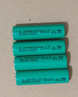 4 batterie ricaricabili 18650