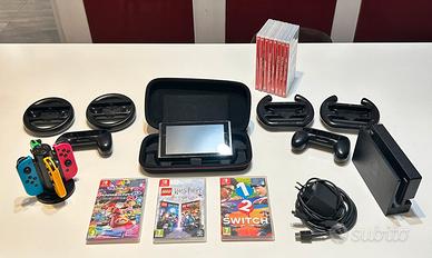 Nintendo switch con accessori e giochi