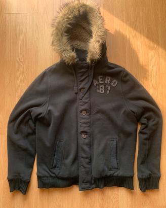 Giubbino invernale Aeropostale nero con cappuccio