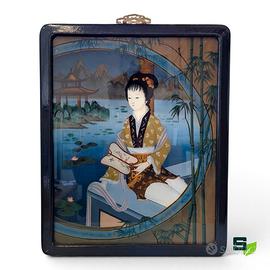 QUADRO FIGURA FEMMINILE CINESE - REVERSE PAINTING