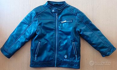 Giubbotto biker in ecopelle nera