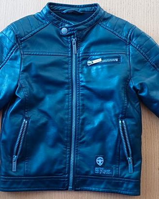 Giubbotto biker in ecopelle nera
