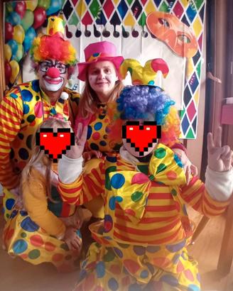 Costumi carnevale: famiglia pagliacci