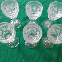 Servizio 6 bicchieri cristallo di Bohemia