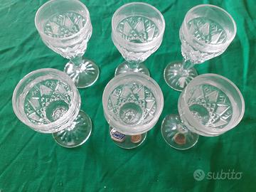 Servizio 6 bicchieri cristallo di Bohemia