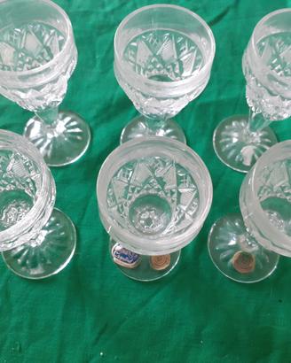 Servizio 6 bicchieri cristallo di Bohemia