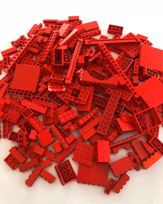 Lotto Pezzi Sfusi Lego Rossi 500g Lavati e Sanific