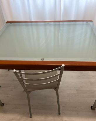 Tavolo in vetro allungabile 120-240X90 - n.4 sedie