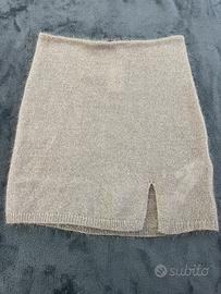 Minigonna laminata oro