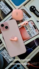 IPHONE 15 128GB PINK+ cuffie Bluetooth 