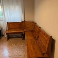 Panca angolare legno massello con contenitori
