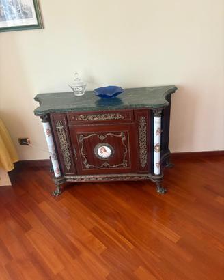 Mobile legno e marmo verde