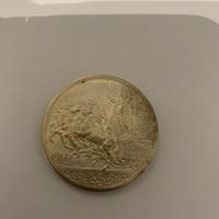 Moneta da 5 Lire in argento 1914 con quadriglia