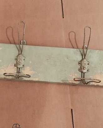 Appendiabiti Vintage Rustico con ganci in metallo