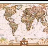 The World grande Quadro 112X76 con stampa mondo