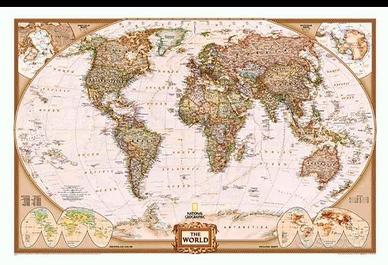 The World grande Quadro 112X76 con stampa mondo