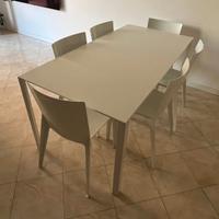 Tavolo Molteni Less Less 160 80 bianco con sedie