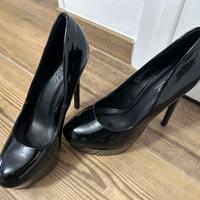 Décolleté vernice nera tacco 15 cm taglia 40