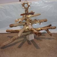 albero natale in legno fatto a mano 