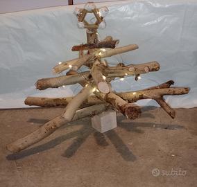 albero natale in legno fatto a mano 