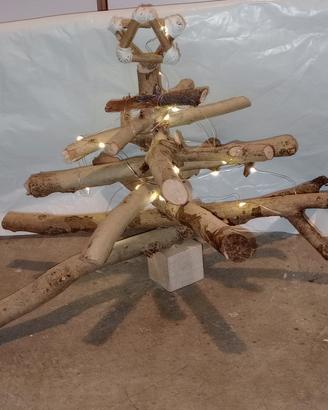 albero natale in legno fatto a mano 