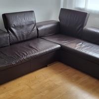 Divano angolare in pelle testa di moro