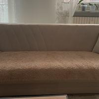 2 Divani beige con contenitore e apertura letto