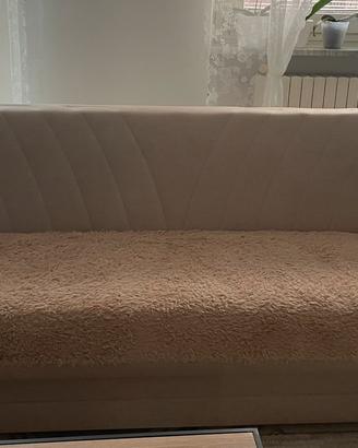 2 Divani beige con contenitore e apertura letto