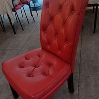 Sedie imbottite in pelle rossa (10 pezzi)