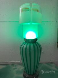 Lampada  vetro Murano anno ‘70 rigata verde