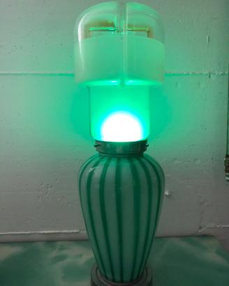 Lampada  vetro Murano anno ‘70 rigata verde