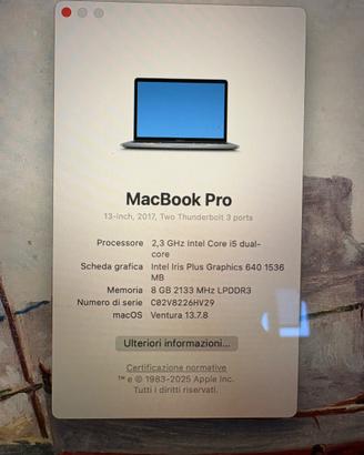 MacBook Pro 13” 2017, 256 GB
