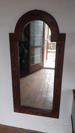 specchio di legno artigianale 