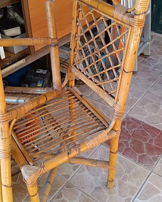 sedie rattan/bambù intrecciato 