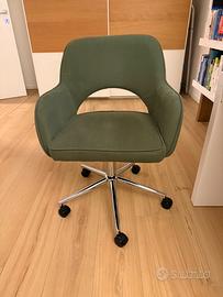 Sedia ufficio velluto verde