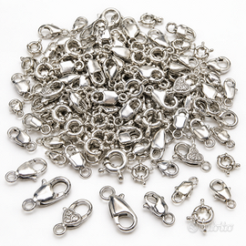 Lotto 100 moschettoni Arg. nickel free bigiotteria