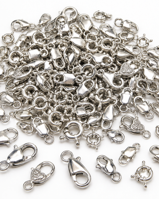 Lotto 100 moschettoni Arg. nickel free bigiotteria