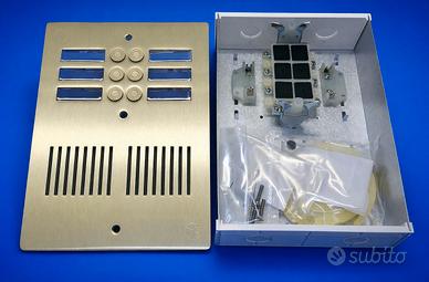 PULSANTIERA CITOFONO ALLUMINIO ORO 6 PULSANTI