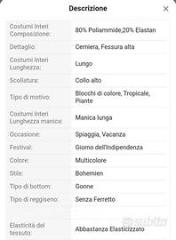 Costume da donna