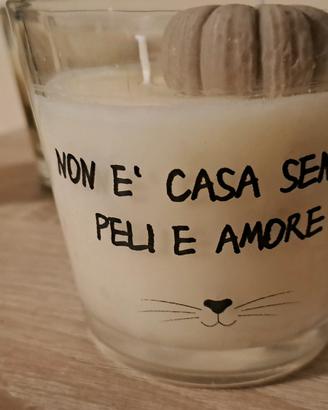 candela cera di soia per amanti animali