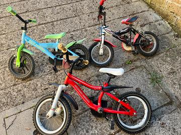 Set 3 bici bambino 2/3/4 anni