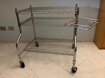 Carrello in acciaio porta PC