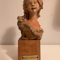 Scultura busto terracotta Nico Venzo da collezione