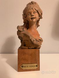 Scultura busto terracotta Nico Venzo da collezione