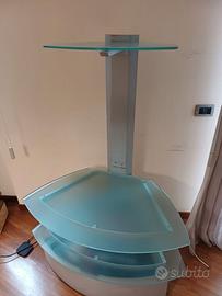 mobile porta tv ..cristallo ed acciaio