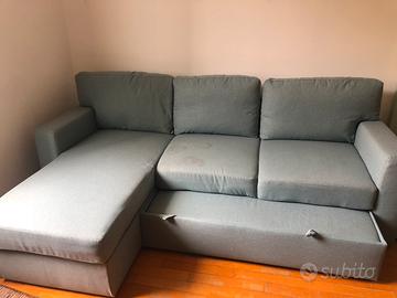 Divano barslov con penisola grigio turchese