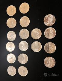 Lotto  18 x 500 Lire Argento Repubblica
