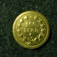 NUMISMATICA 100 lire ottone bronzato PESO MONETALE